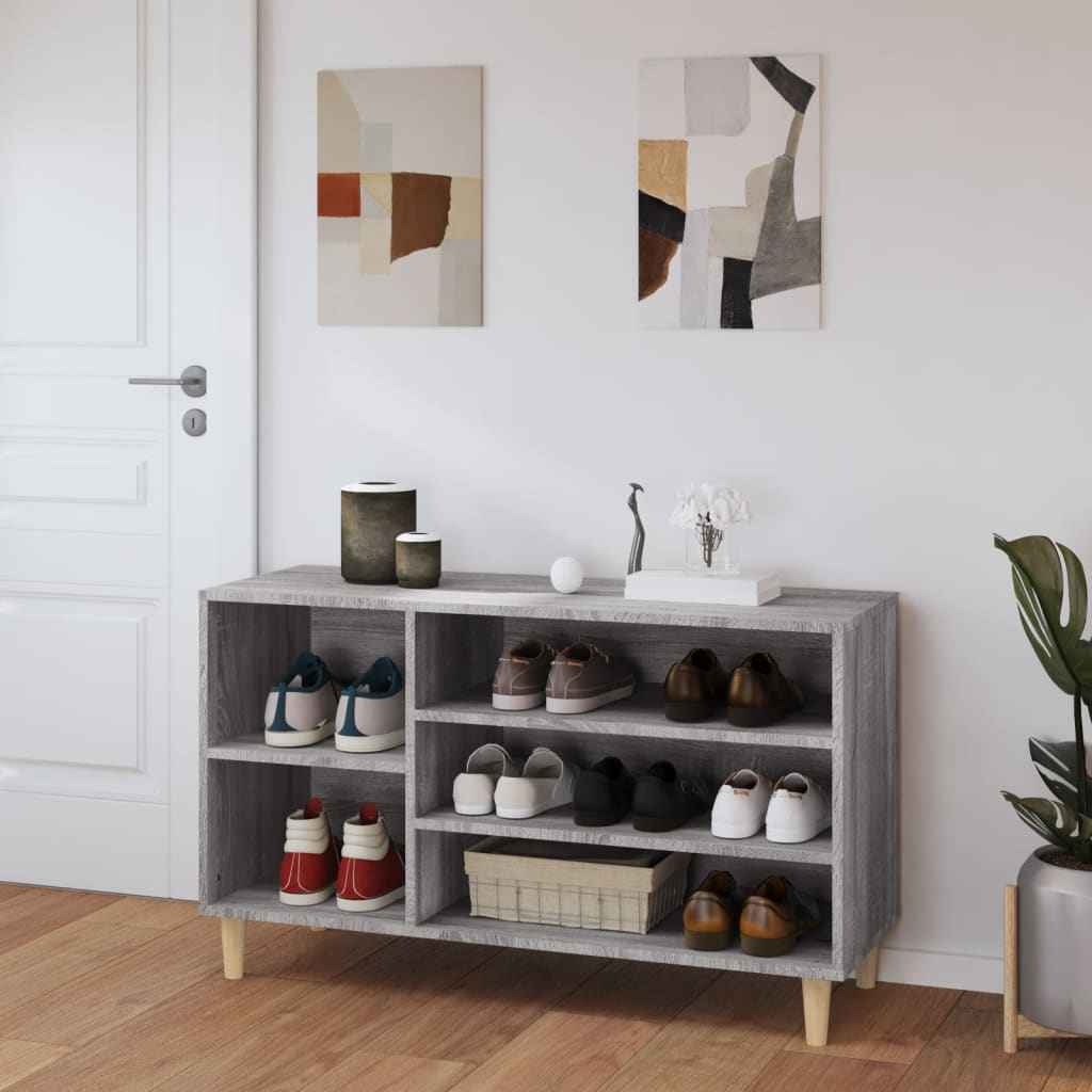 Étagère à chaussures gris Sonoma 102x36x60 cm en bois