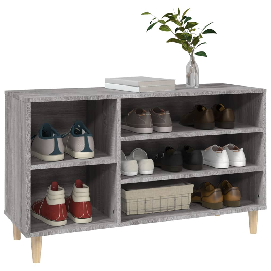Étagère à chaussures gris Sonoma 102x36x60 cm en bois