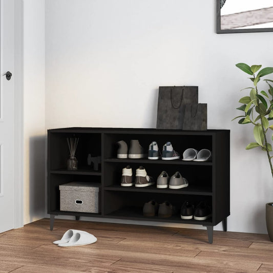 Étagère à chaussures noir 102x36x60 cm en bois