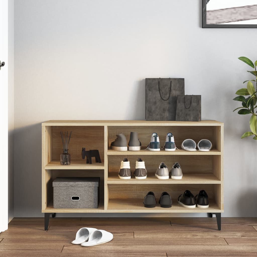 Étagère à chaussures chêne Sonoma 102x36x60 cm en bois