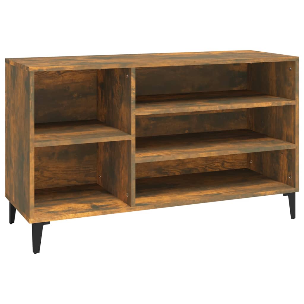 Shoe rack smoked oak 102x36x60 cm made of wood