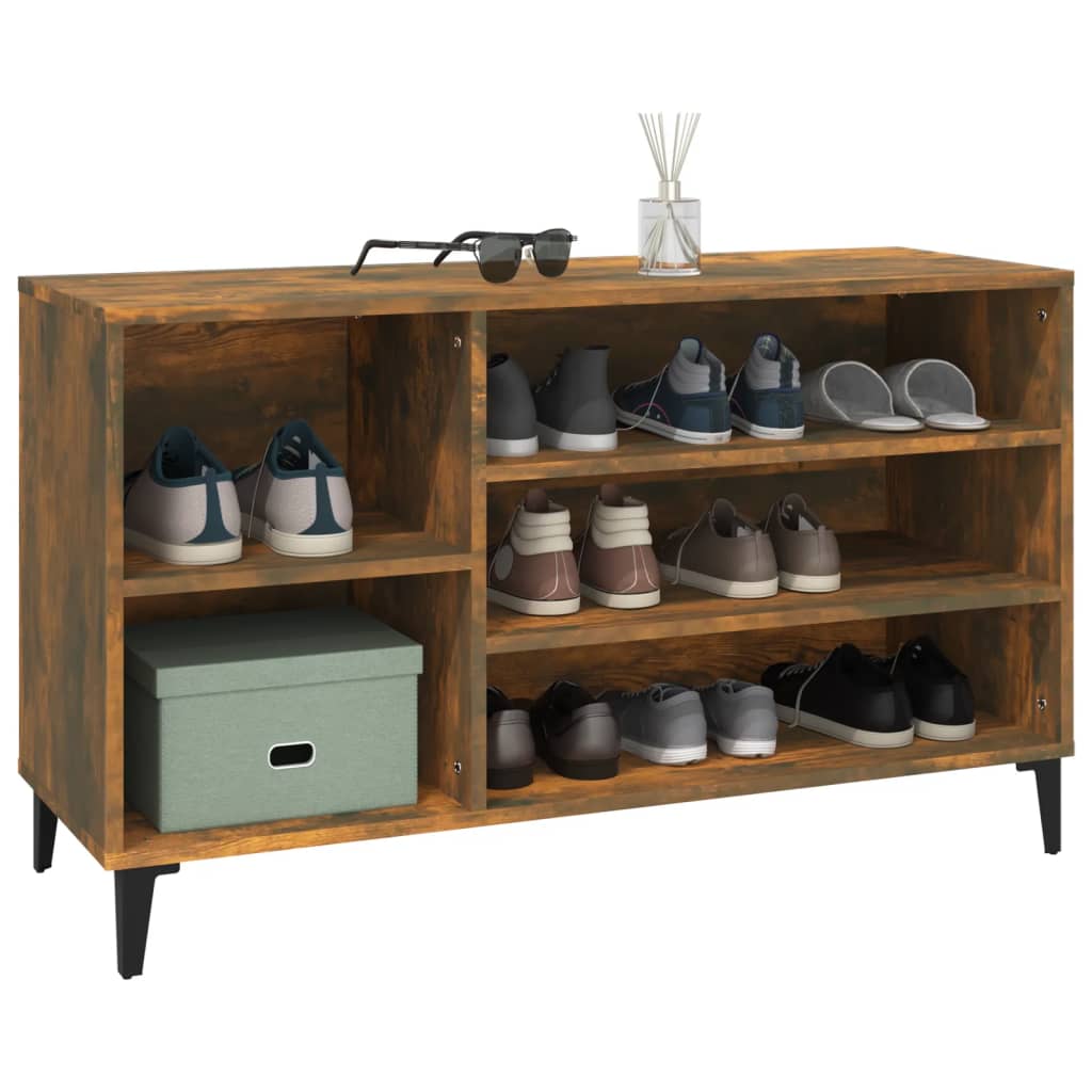 Shoe rack smoked oak 102x36x60 cm made of wood