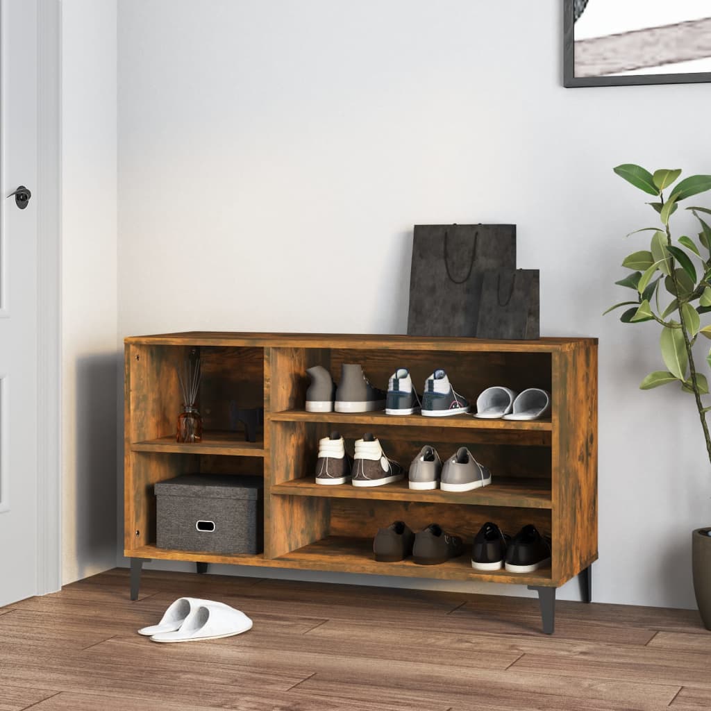 Shoe rack smoked oak 102x36x60 cm made of wood