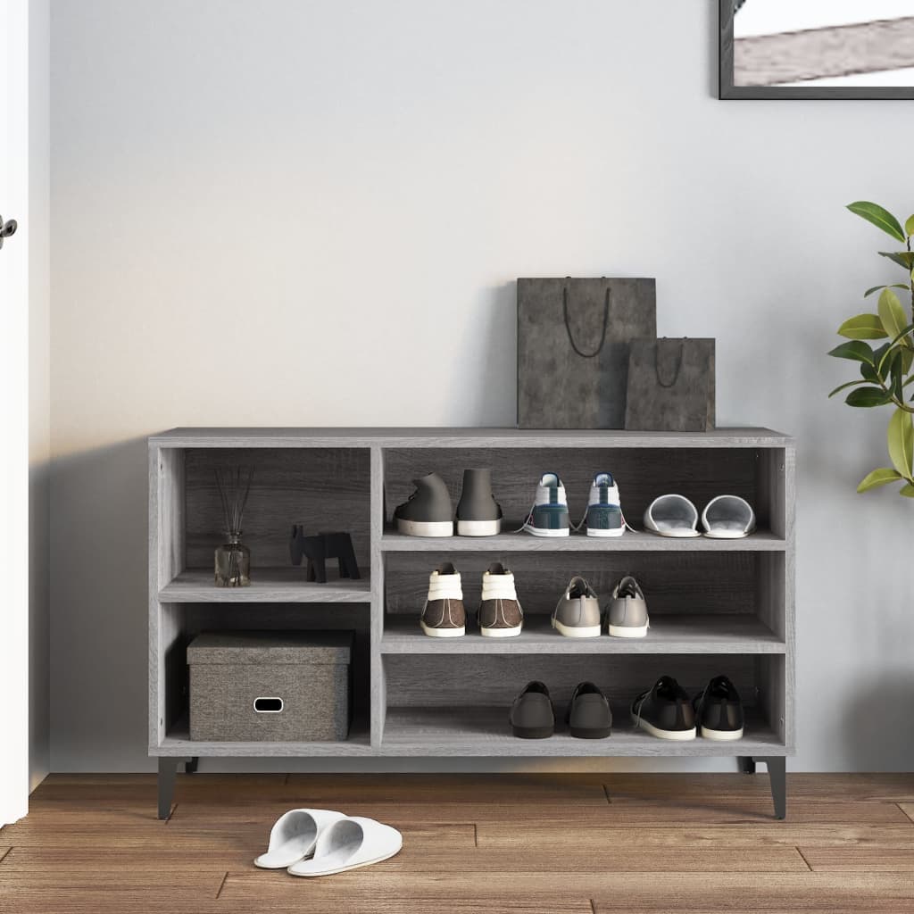 Étagère à chaussures gris Sonoma 102x36x60 cm en bois