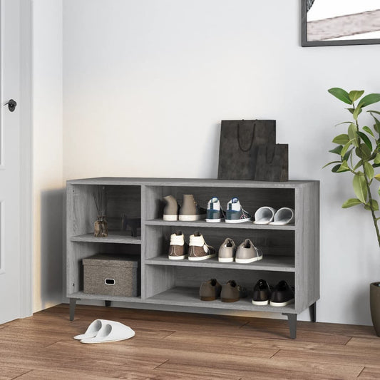 Étagère à chaussures gris Sonoma 102x36x60 cm en bois