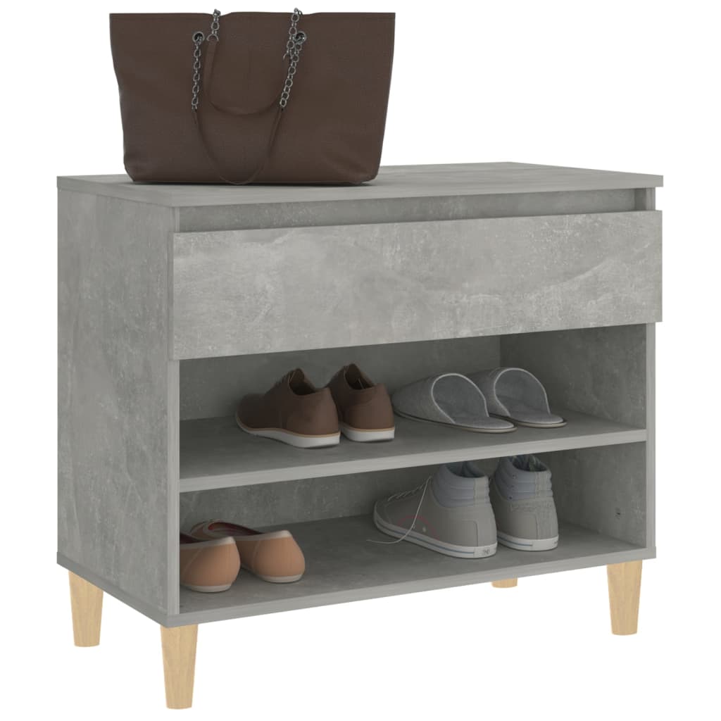 Shoe rack concrete gray 70x36x60 cm made of wood