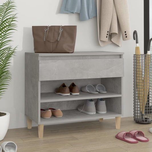 Shoe rack concrete gray 70x36x60 cm made of wood