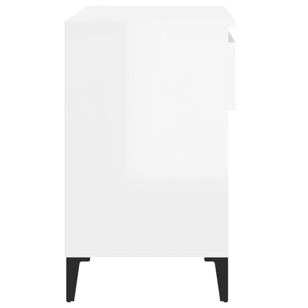 Shoe rack high-gloss white 70x36x60 cm made of wood