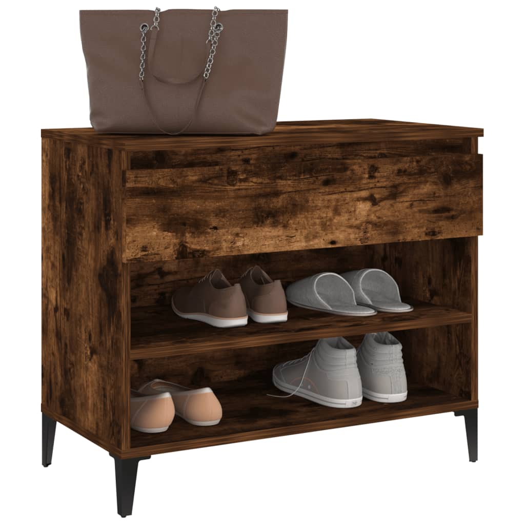 Shoe rack smoked oak 70x36x60 cm made of wood