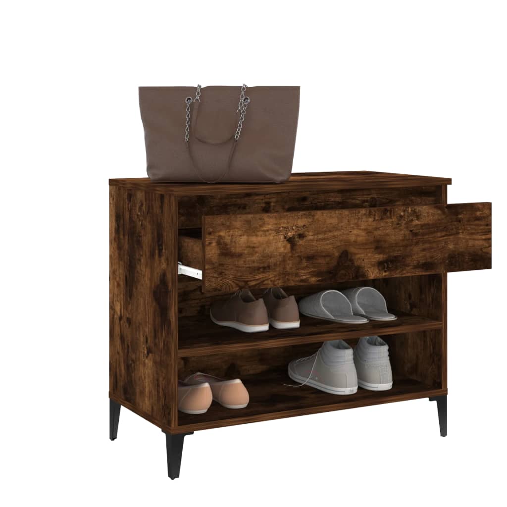 Shoe rack smoked oak 70x36x60 cm made of wood