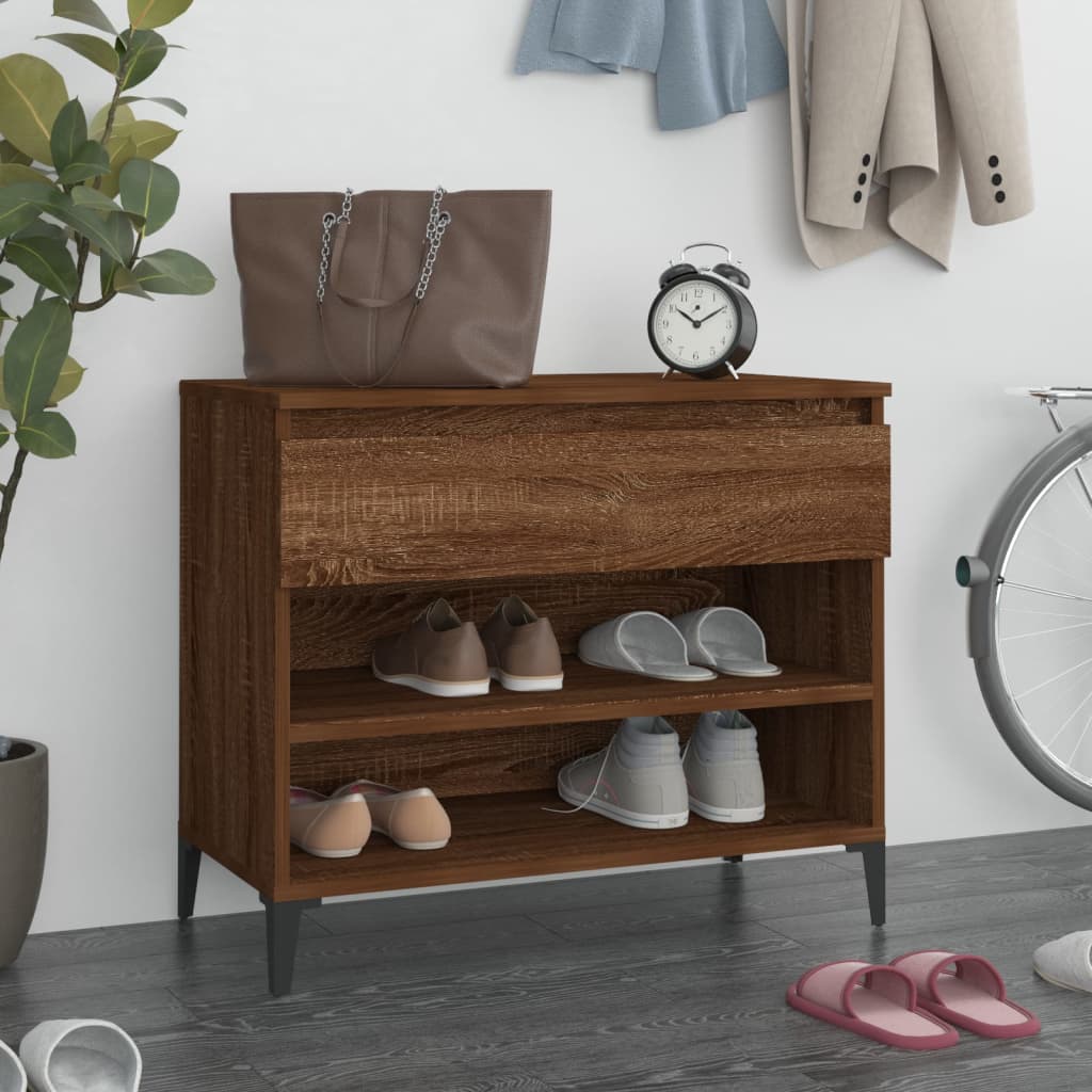 Shoe rack smoked oak 70x36x60 cm made of wood