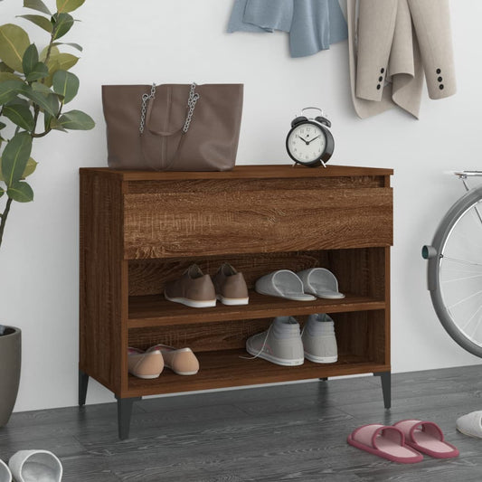 Shoe rack smoked oak 70x36x60 cm made of wood