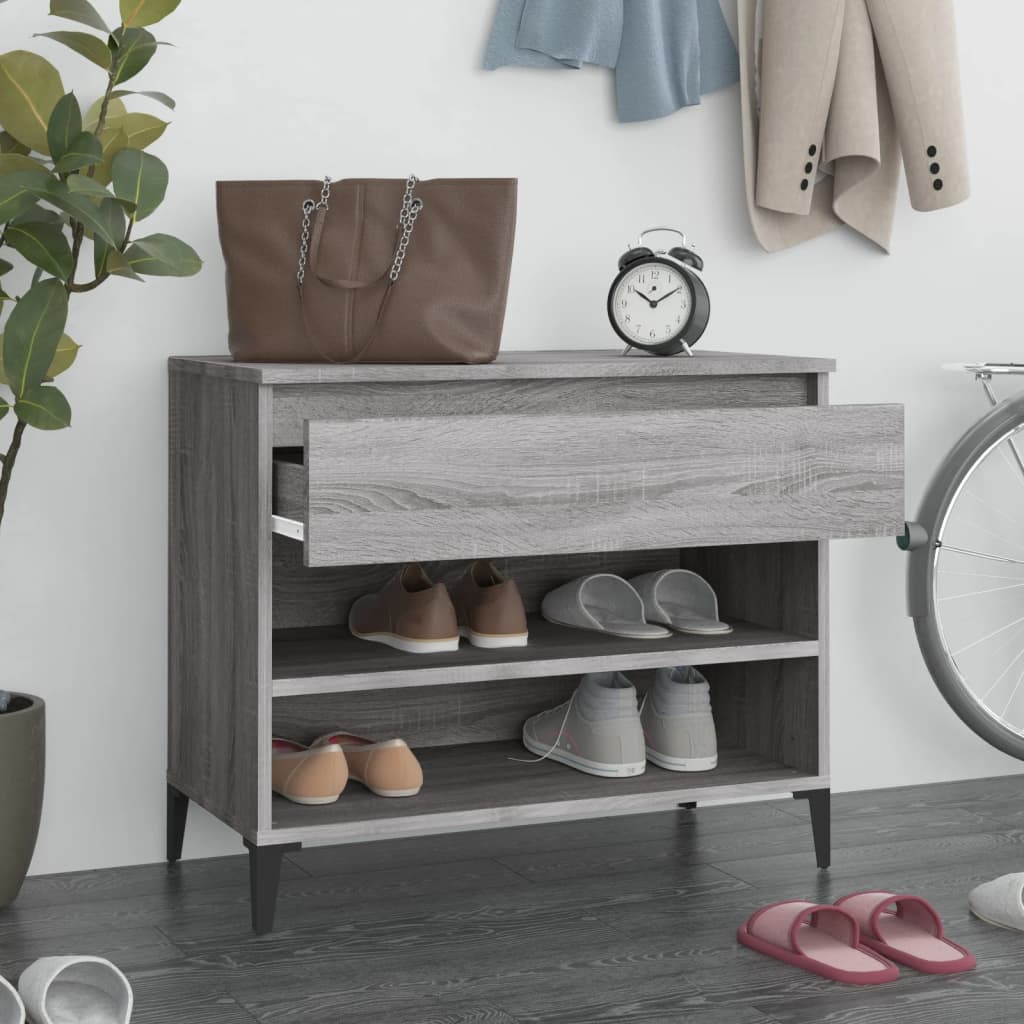 Étagère à chaussures gris Sonoma 70x36x60 cm en bois