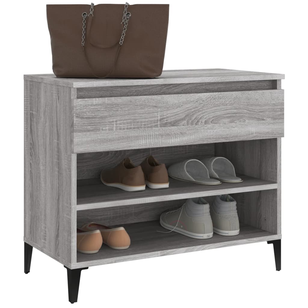 Étagère à chaussures gris Sonoma 70x36x60 cm en bois