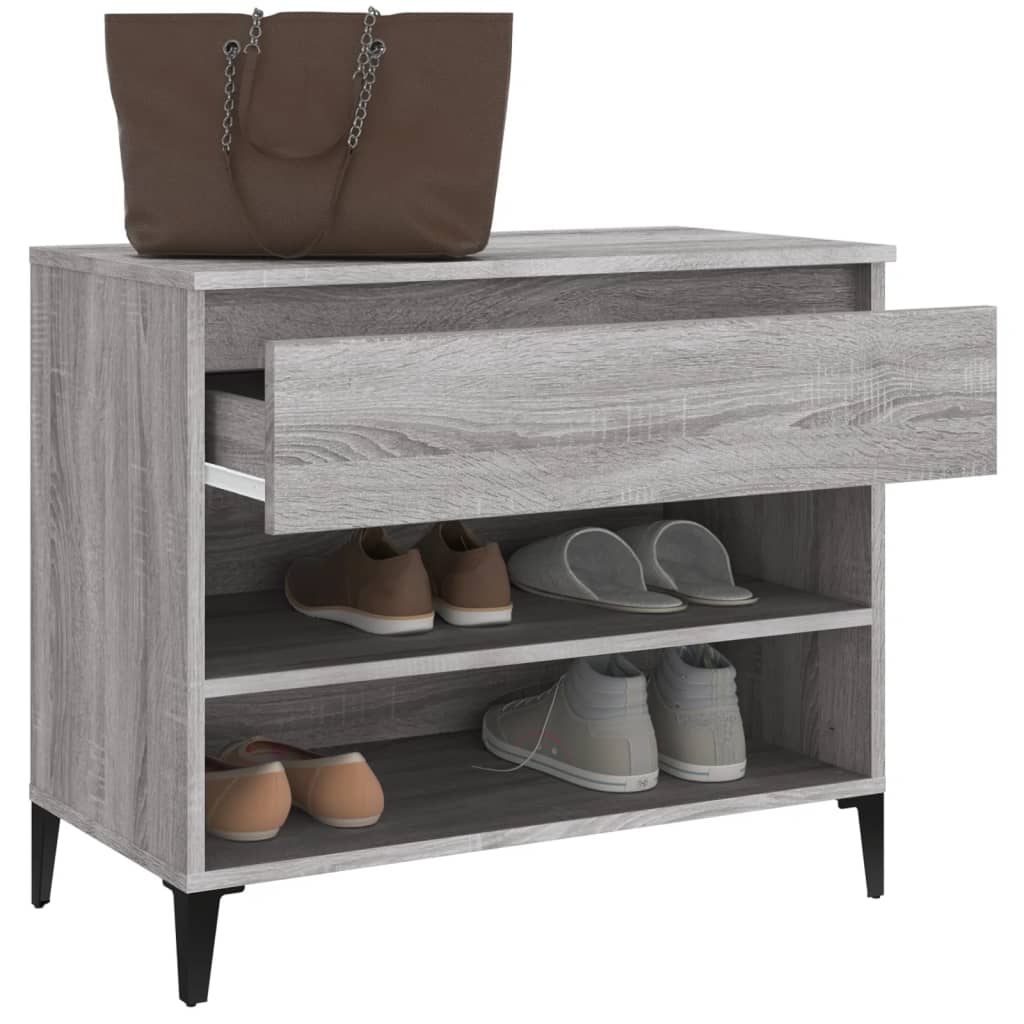 Étagère à chaussures gris Sonoma 70x36x60 cm en bois
