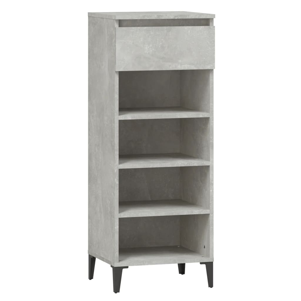 Shoe rack concrete gray 40x36x105 cm made of wood