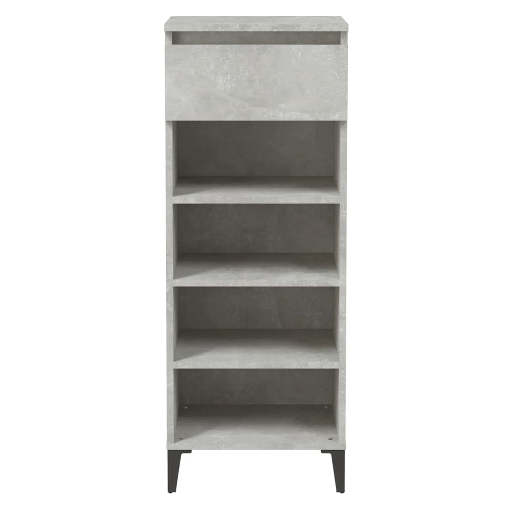 Shoe rack concrete gray 40x36x105 cm made of wood