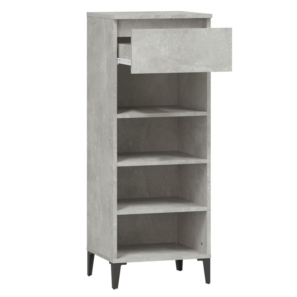 Shoe rack concrete gray 40x36x105 cm made of wood