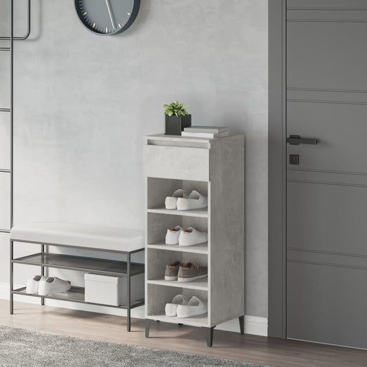 Shoe rack concrete gray 40x36x105 cm made of wood
