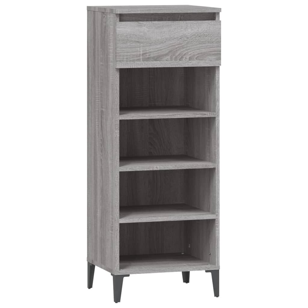 Étagère à chaussures gris Sonoma 40x36x105 cm en bois