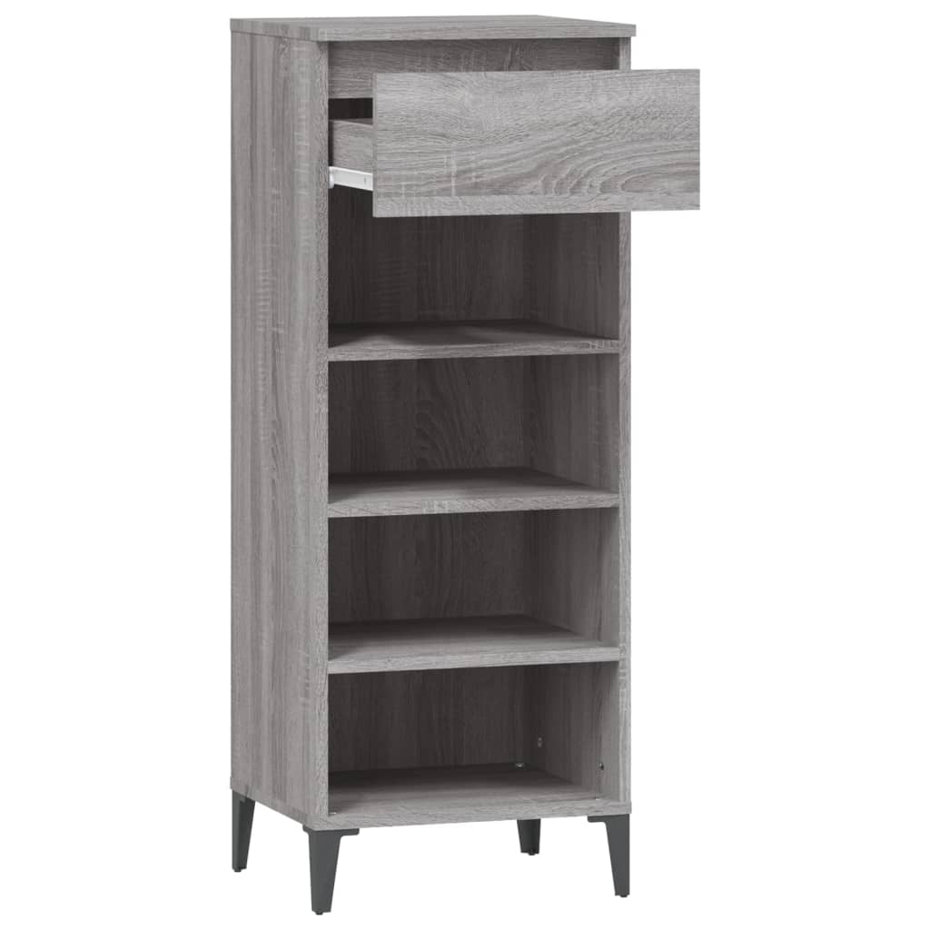 Étagère à chaussures gris Sonoma 40x36x105 cm en bois