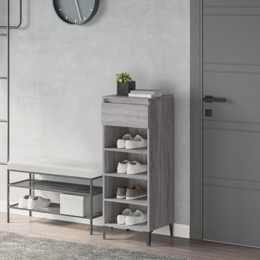 Étagère à chaussures gris Sonoma 40x36x105 cm en bois