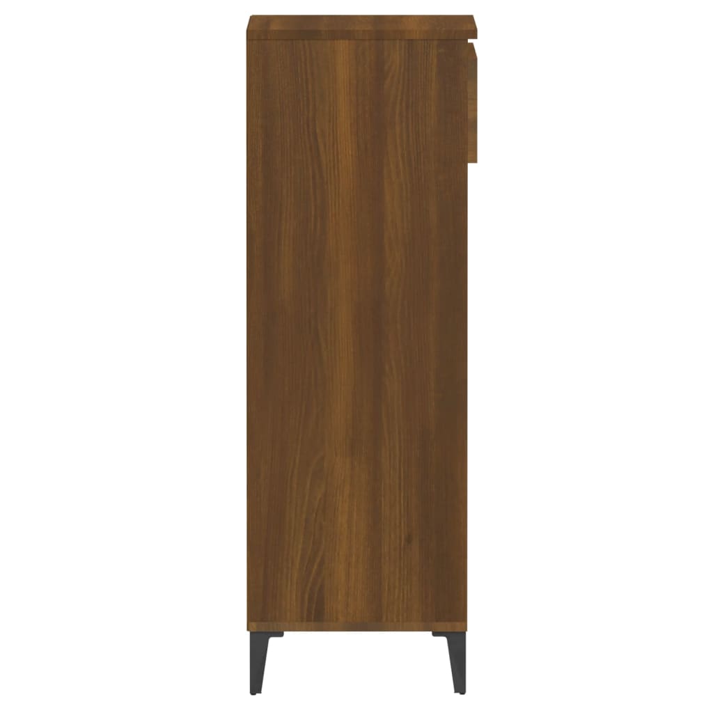 Étagère à chaussures aspect chêne marron 40x36x105 cm en bois