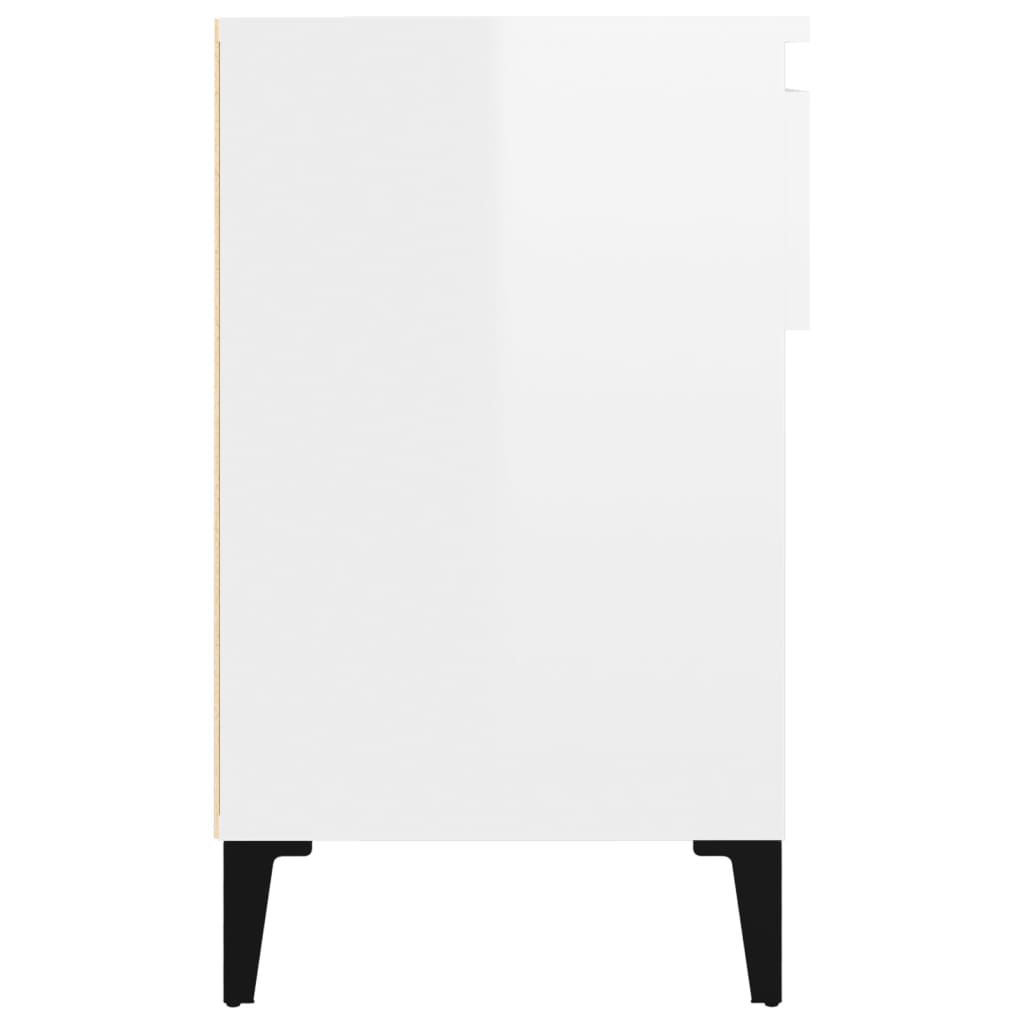 Shoe rack high-gloss white 102x36x60 cm made of wood