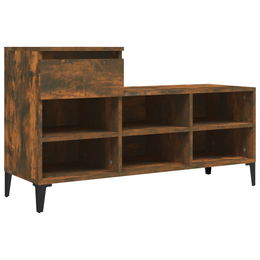 Shoe rack smoked oak 102x36x60 cm made of wood