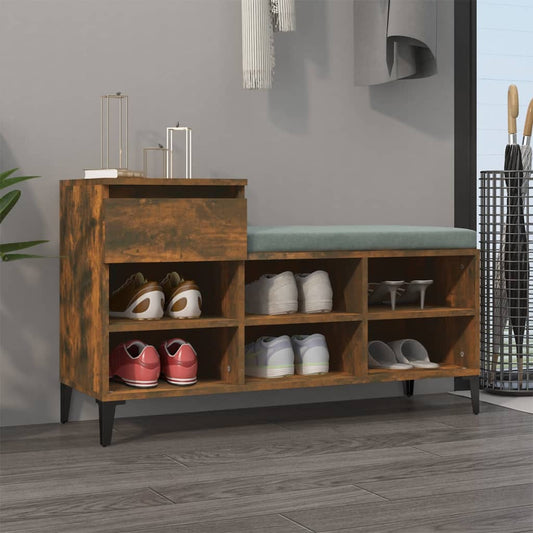 Shoe rack smoked oak 102x36x60 cm made of wood