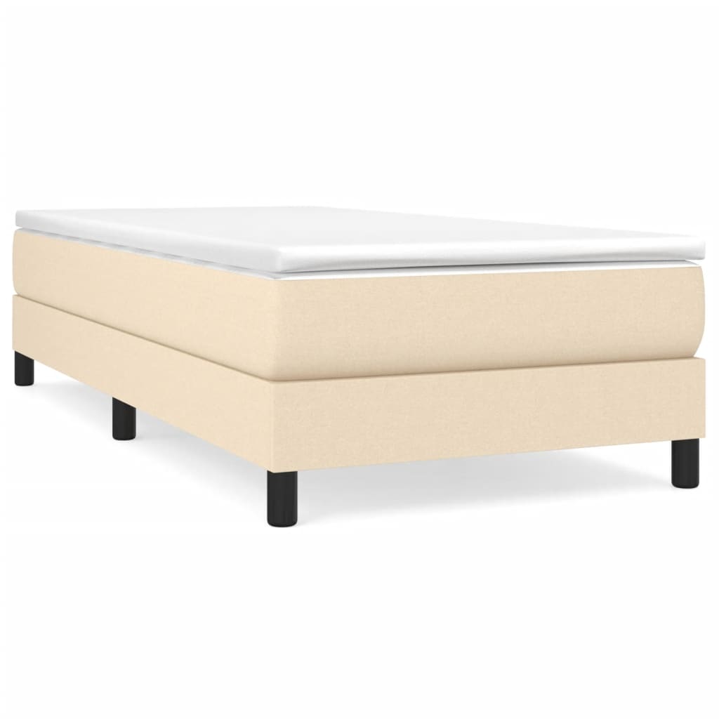 Bettgestell ohne Matratze Creme 90x190 cm Stoff