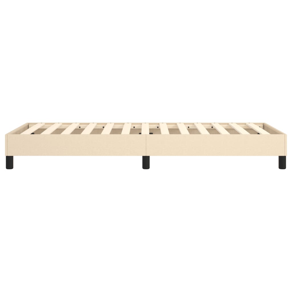 Bettgestell ohne Matratze Creme 90x190 cm Stoff