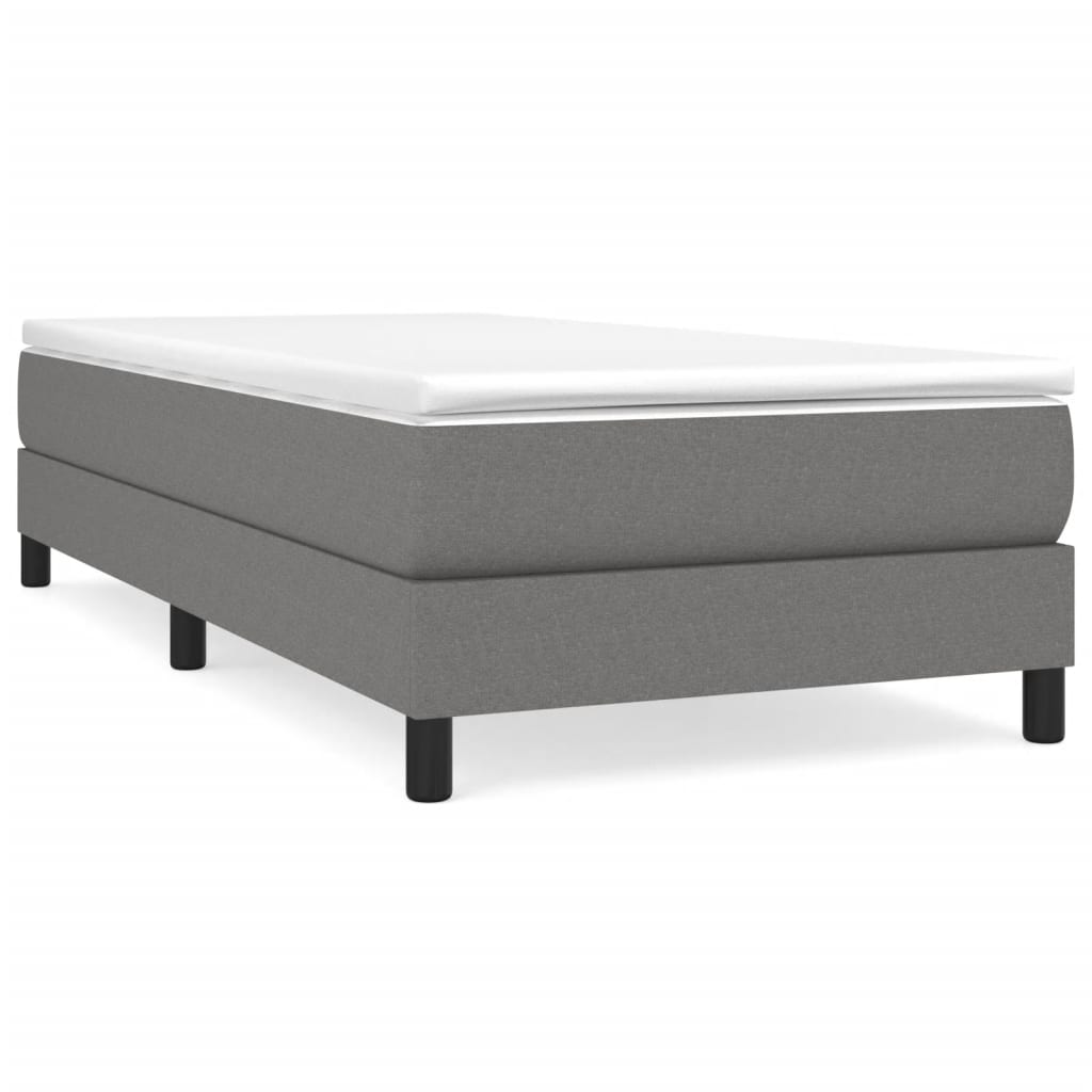 Bettgestell ohne Matratze Dunkelgrau 90x200 cm Stoff