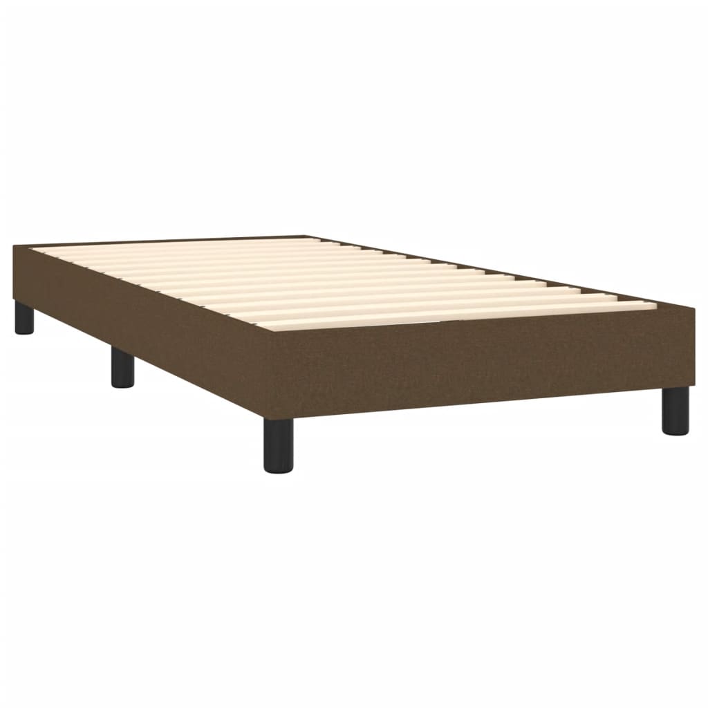 Bettgestell ohne Matratze Dunkelbraun 90x200 cm Stoff
