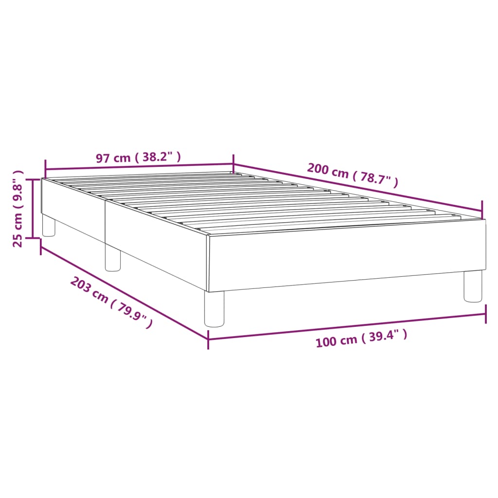Bettgestell ohne Matratze Taupe 100x200 cm Stoff