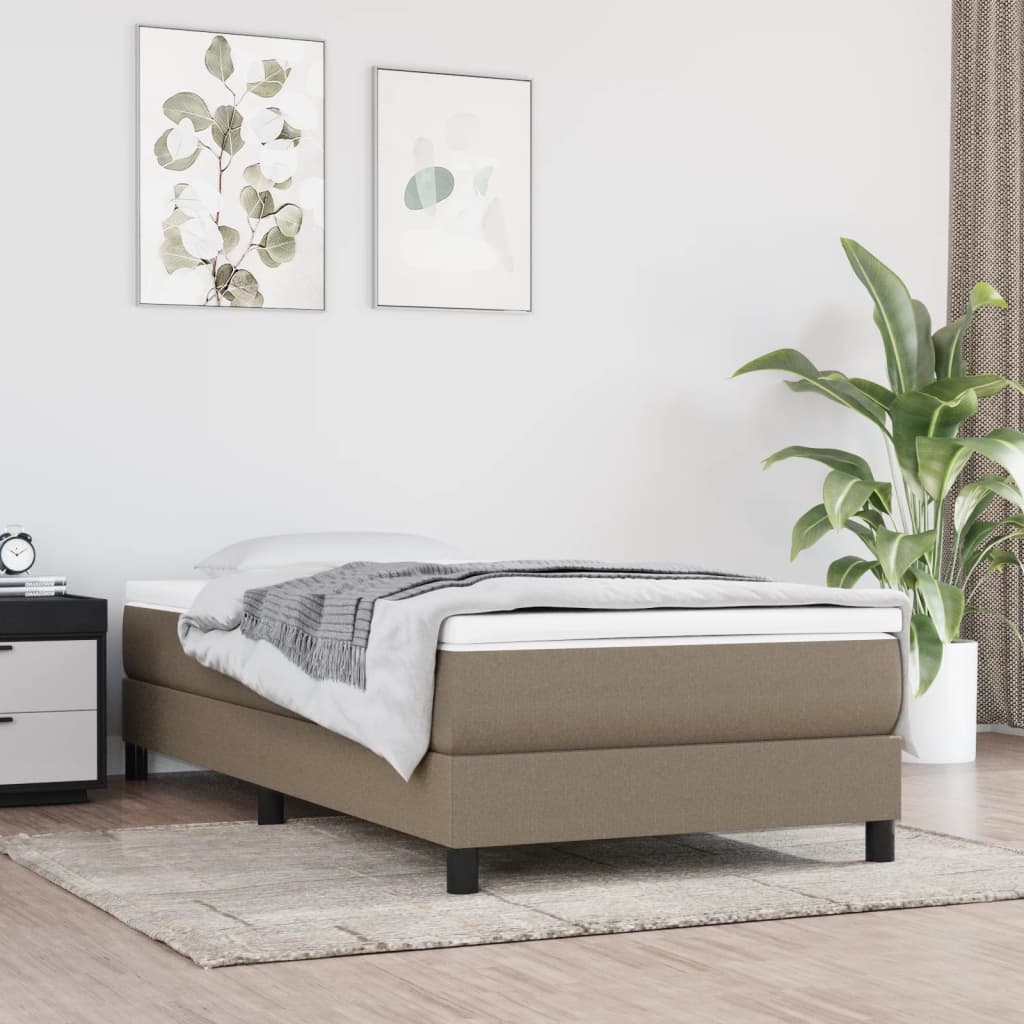 Bettgestell ohne Matratze Taupe 100x200 cm Stoff