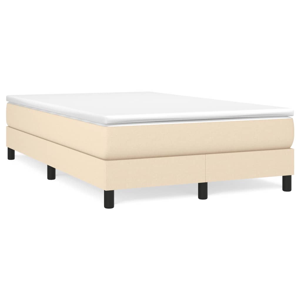 Bettgestell ohne Matratze Creme 120x200 cm Stoff