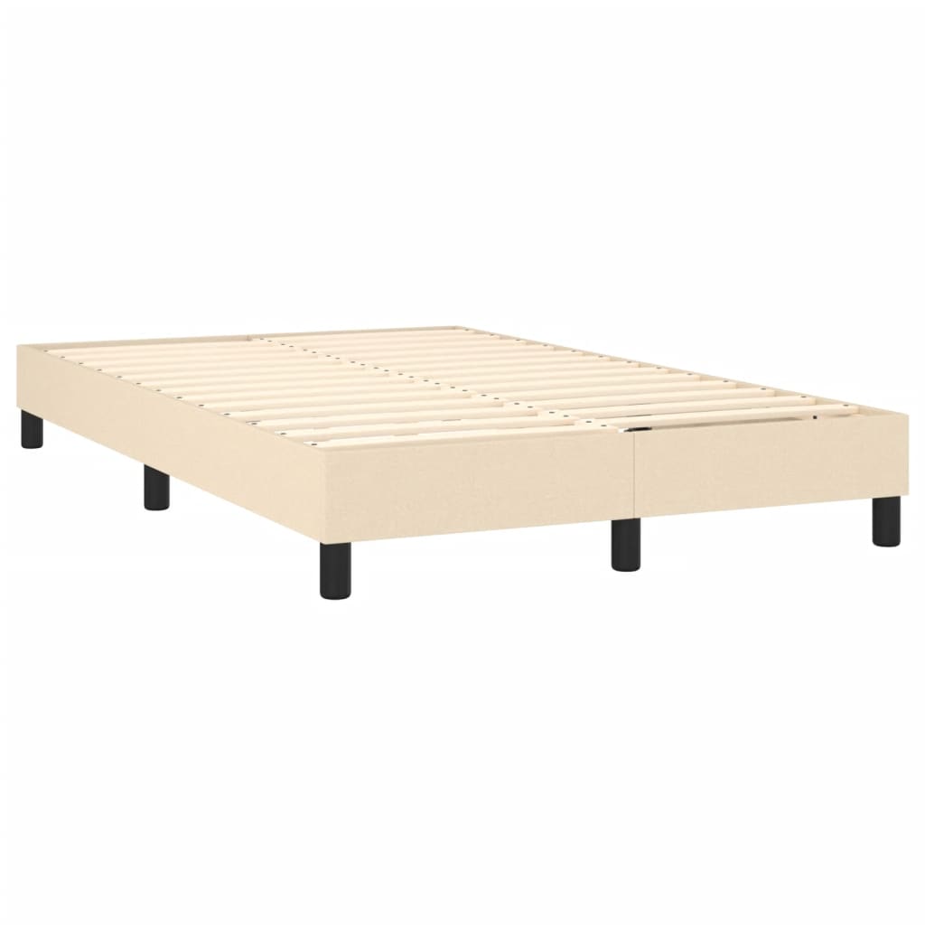 Bettgestell ohne Matratze Creme 120x200 cm Stoff