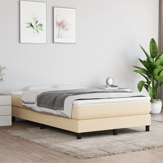 Bettgestell ohne Matratze Creme 120x200 cm Stoff