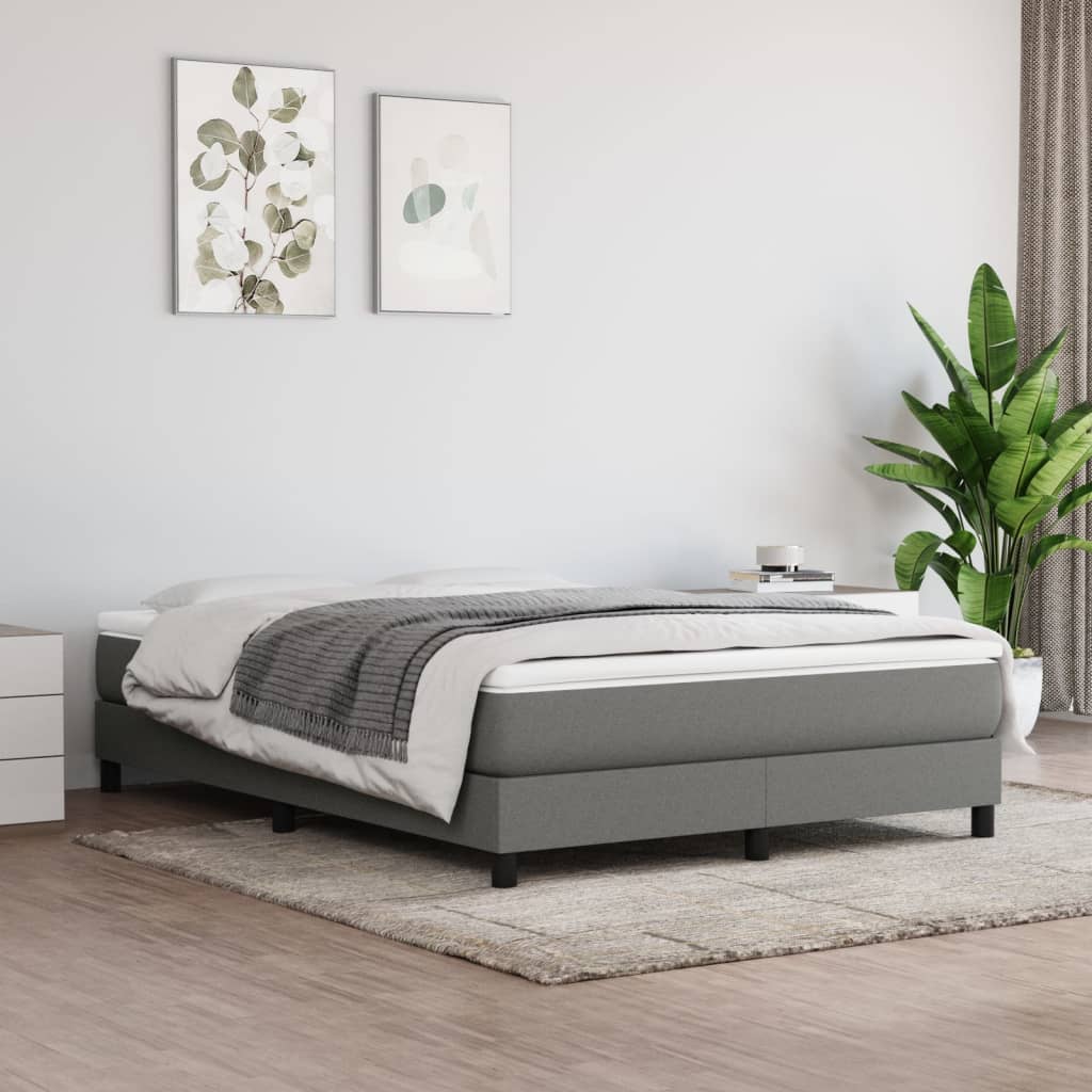 Bettgestell ohne Matratze Dunkelgrau 140x200 cm Stoff