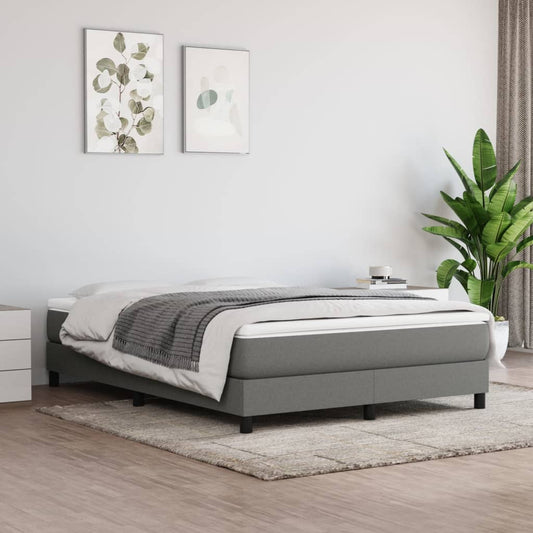 Bettgestell ohne Matratze Dunkelgrau 140x200 cm Stoff