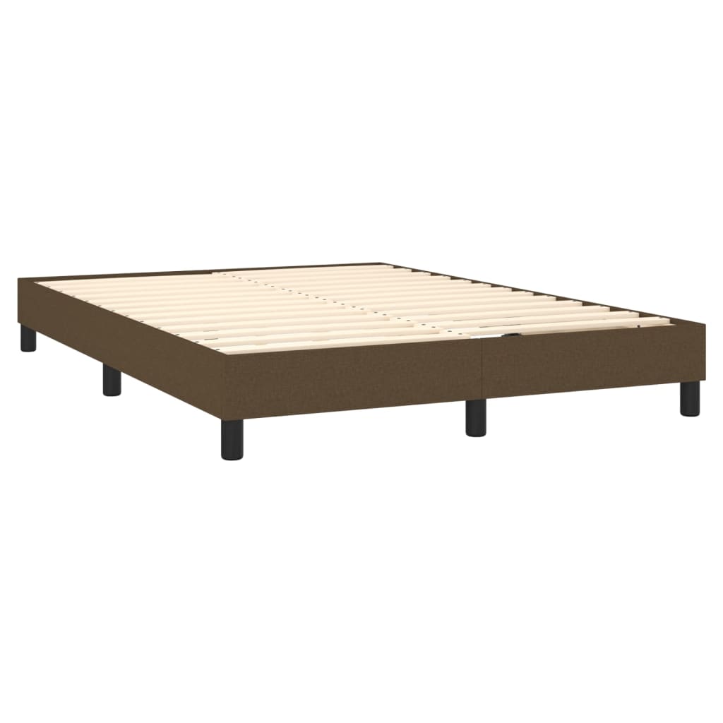 Bettgestell ohne Matratze Dunkelbraun 140x200 cm Stoff