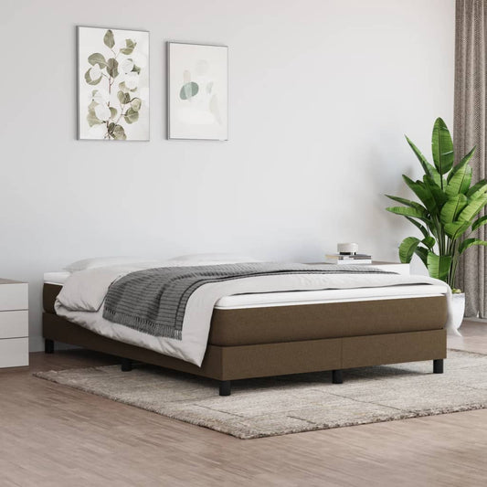 Bettgestell ohne Matratze Dunkelbraun 140x200 cm Stoff