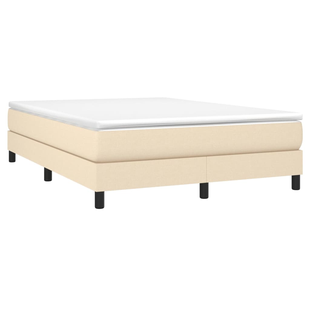 Bettgestell ohne Matratze Creme 140x200 cm Stoff