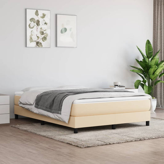 Bettgestell ohne Matratze Creme 140x200 cm Stoff
