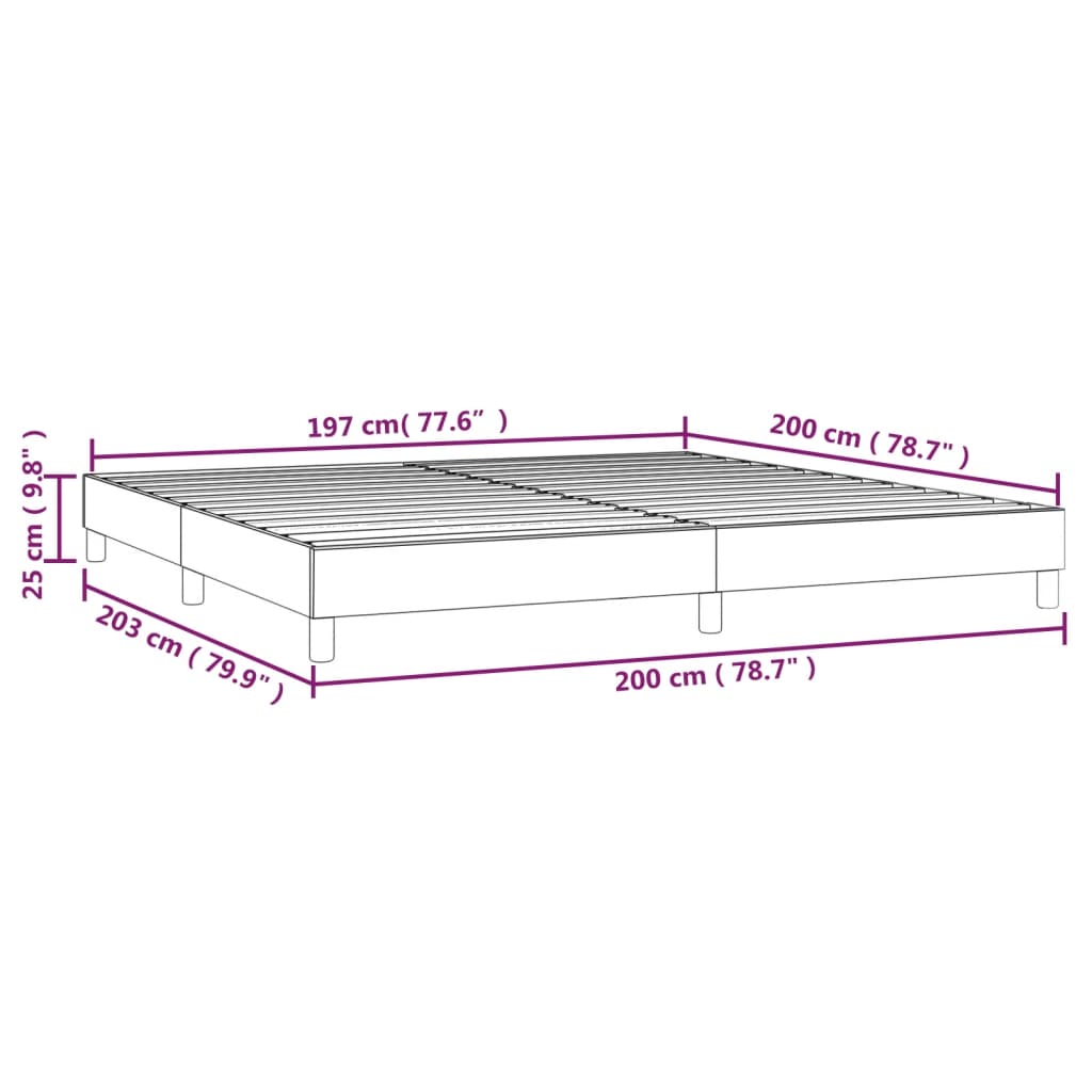 Bettgestell ohne Matratze Hellgrau 200x200 cm Stoff