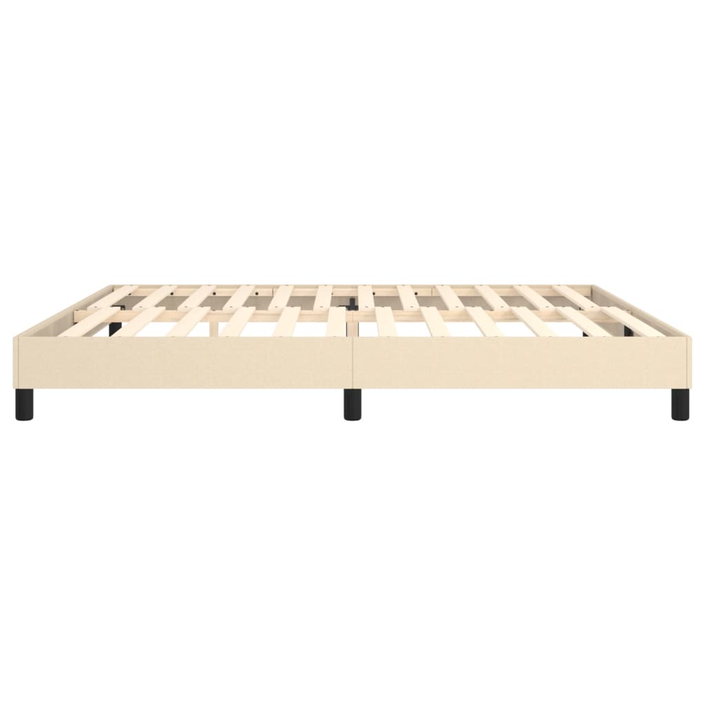 Bettgestell ohne Matratze Creme 200x200 cm Stoff