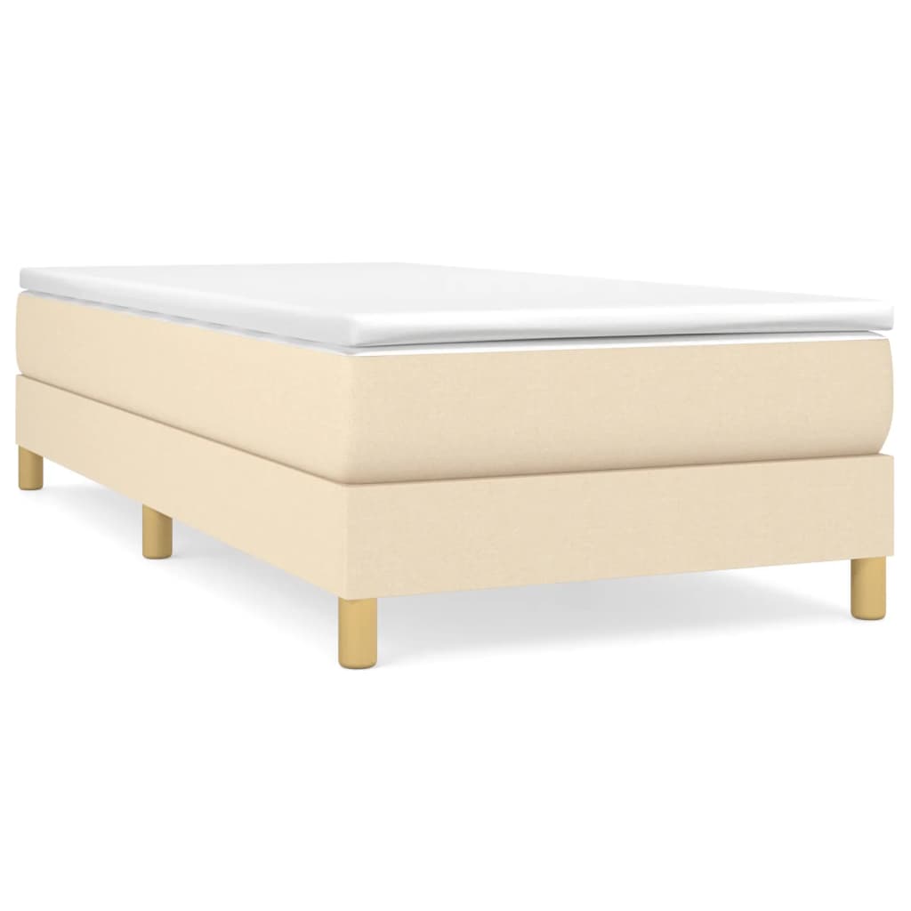 Bettgestell ohne Matratze Creme 80x200 cm Stoff