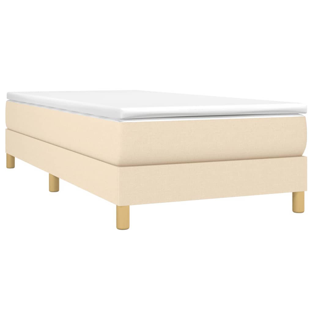 Bettgestell ohne Matratze Creme 80x200 cm Stoff