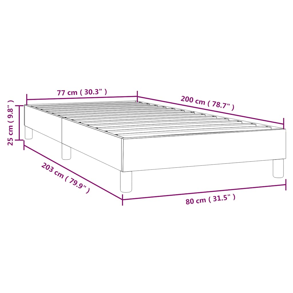 Bettgestell ohne Matratze Blau 80x200 cm Stoff